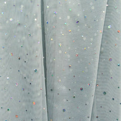 Foil Dot Mesh Fabric with Glitter Finish