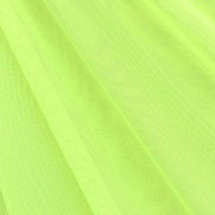 Neon Yellow Solid Nylon Mesh Fabric (Sheer Mesh)