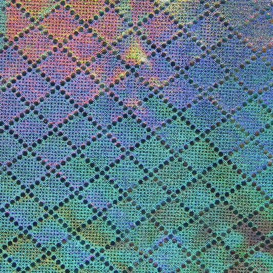 Hologram Stretch Polyester Spandex Blend Fabric with Iridescent Finish