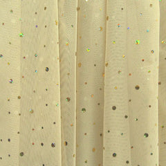 Foil Dot Mesh Fabric with Glitter and Glued Sequins