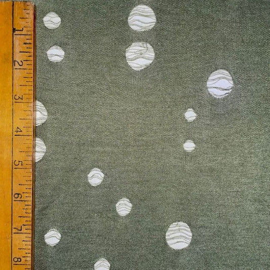 Distressed Poly Knit Fabric - Lightweight Breathable Synthetic Textile