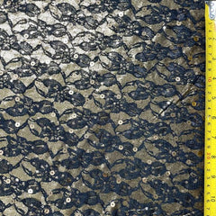 Stretch Metallic Lace Fabric with Lining