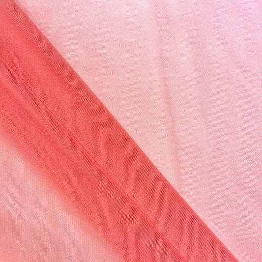Salmon Solid Nylon Mesh Fabric (Sheer Mesh)