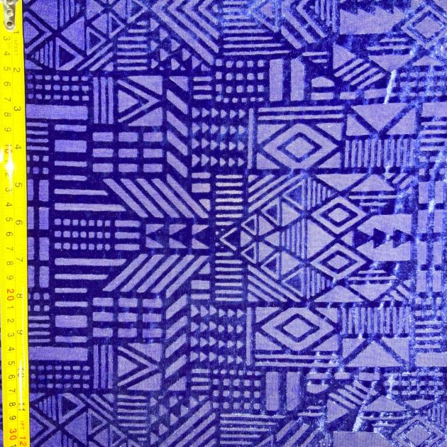 Geometric Pattern Burnout Velvet Fabric