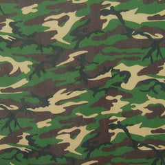 Metallic Mesh Fabric with Camouflage Print